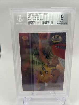 1997 Bowman's Best Kobe Bryant Technique Refractor #T4 BGS 9 MINT