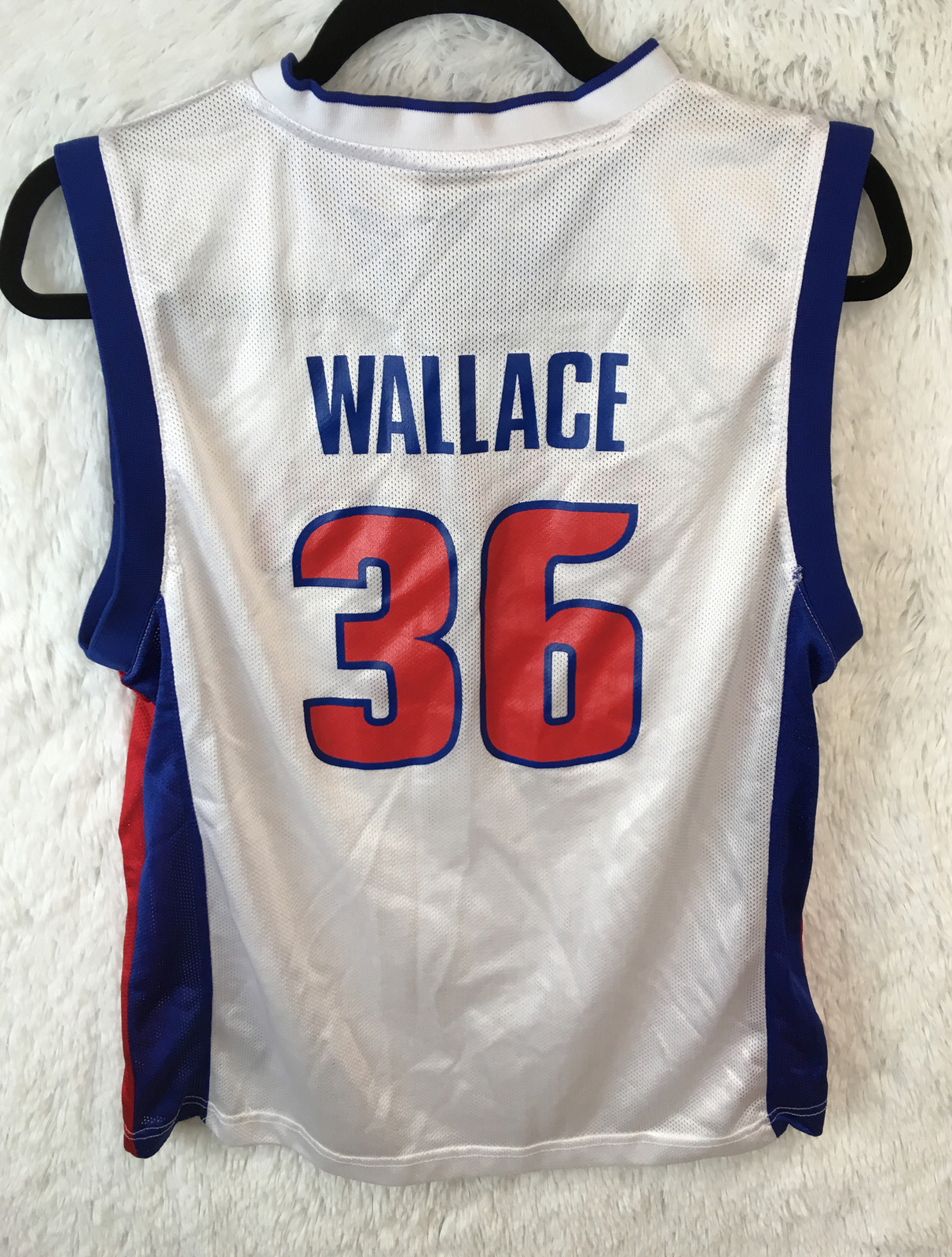 Detroit Pistons Rasheed Wallace 36 Throwback Adidas Jersey Large 1416