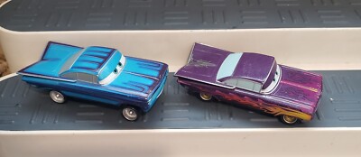 Disney Pixar Cars - 4.5” Blue Intro Pull & Race Ramone & Purple
