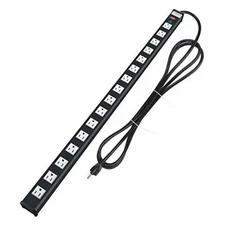 AXTRA 16-Outlets Surge Protector Metal Power Strip, 9 ft Cord, 450 Joules, 15-am