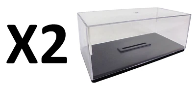 Lot de 2 boites vitrine cristal acrylique + socles pour voiture miniature 1/24 - Photo 1/4