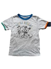 Disney Mickey  Friends Ringer T-Shirt Gray 4T Short Sleeve 70 Polyester Cotton