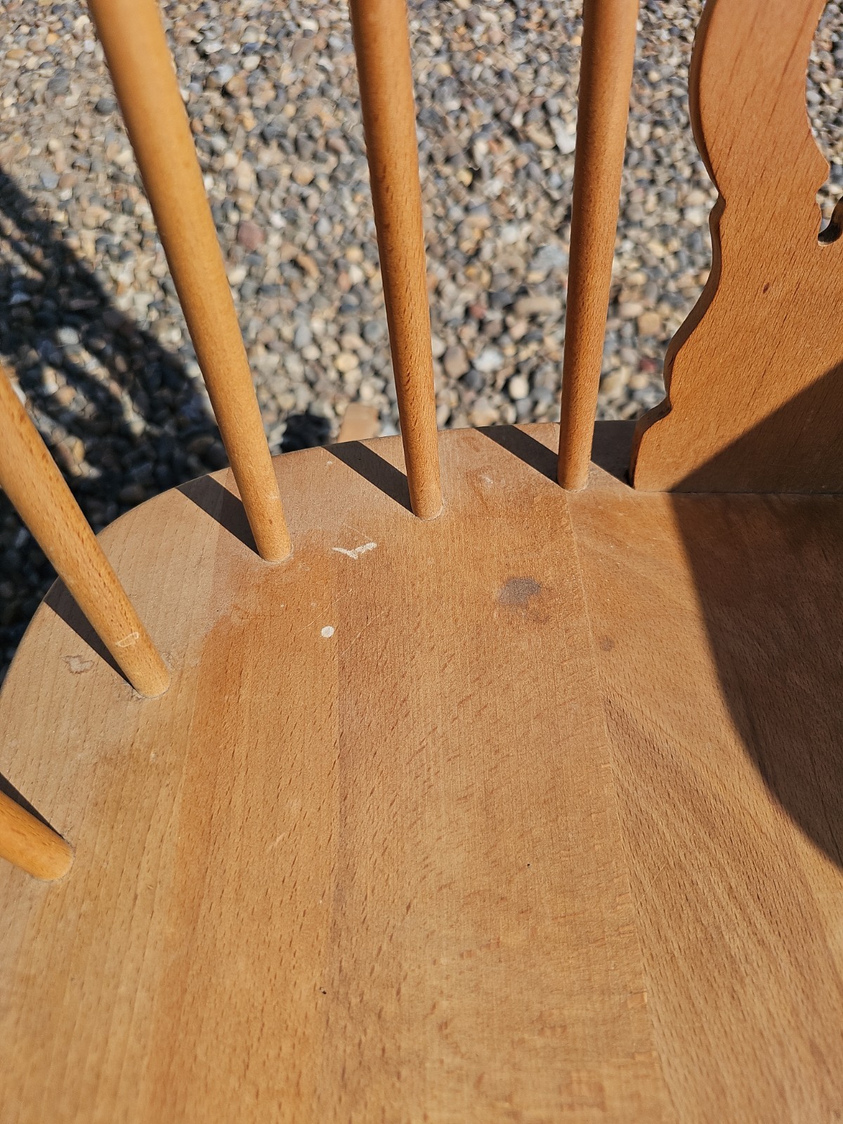 Windsor Rocking Chair Hand Carved Spindle Back English Farmhouse Chair — image 12