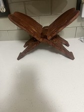 VTG Hand Carved Elephant Folding Book Stand