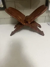 VTG Hand Carved Elephant Folding Book Stand