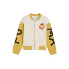 PUMA Moody Cat Bomber Button Up Jacket Youth Boys White Casual Athletic Outerwea