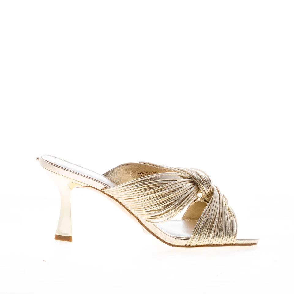MICHAEL KORS damen schuhe Alessia Gold Metallic Kunstleder Mule Sandale Absatz 8 - Bild 4 von 4