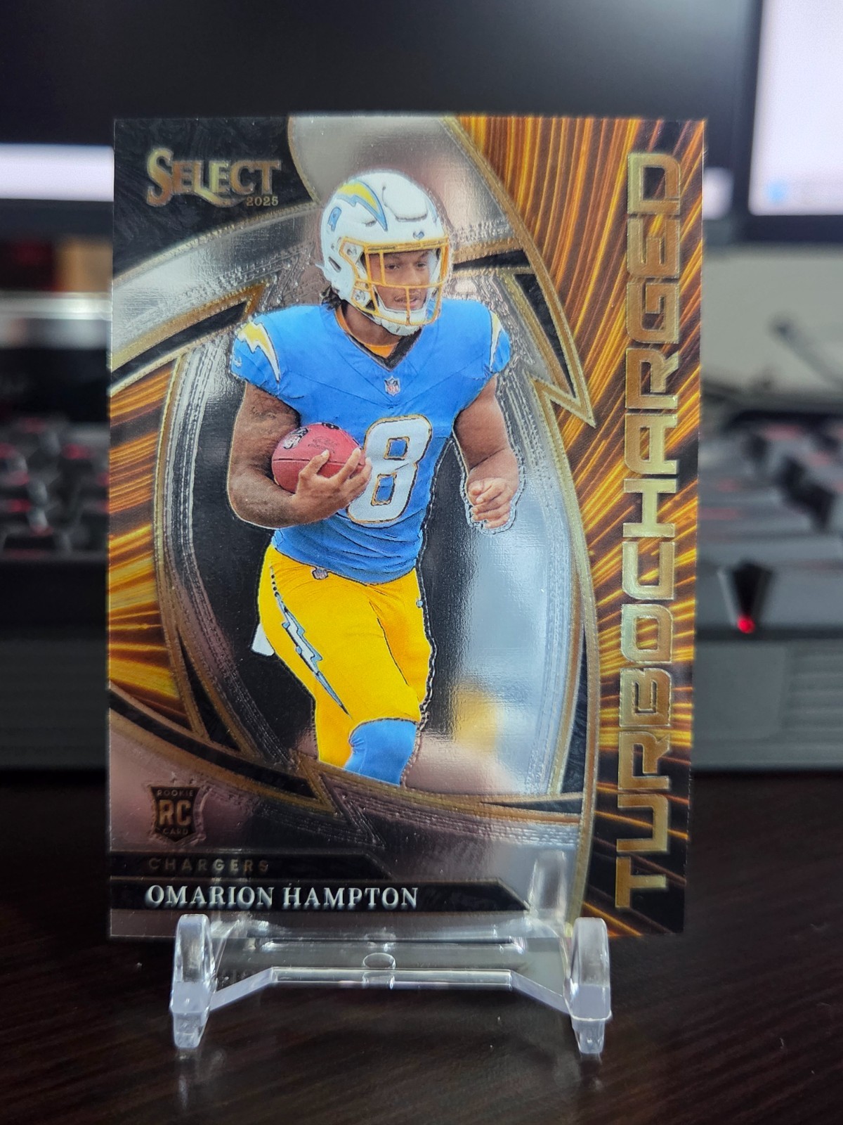 2025 Panini Select - Turbocharged Omarion Hampton #25 Silver Prizm (RC)