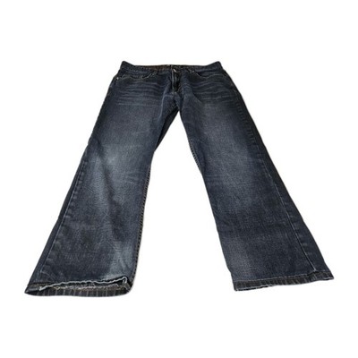 CJ Black Jean Relaxed Straight Men 34x34/Real 34x28 Distress Whiskered Read