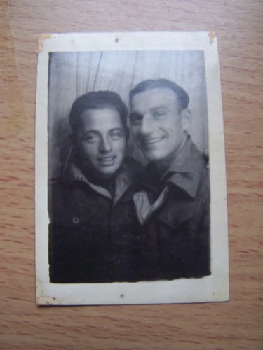 WW2 Military Soldier Portrait Two Men Together Vintage Photo Bill & Jim