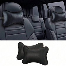 2x Auto Nackenkissen Kopfstütze Mesh Komfortkissen Schwarz