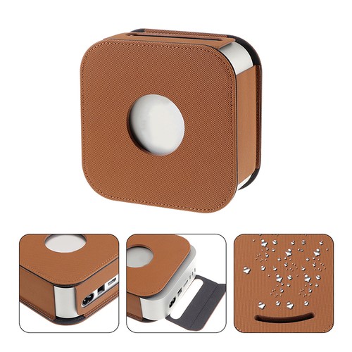 Desktop Computer Protective Case For Mac Mini M4 2024 Leather Sleeve Shockproof - Afbeelding 10 van 15
