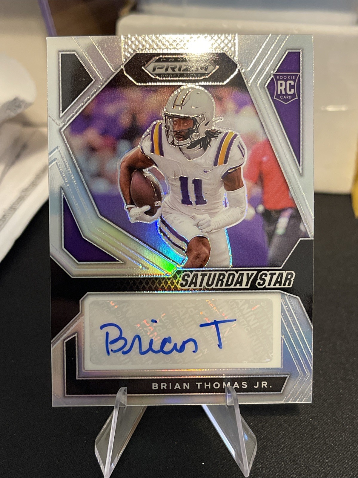 2024 Panini Prizm Draft Picks Brian Thomas Jr Saturday Star Rookie Auto Silver