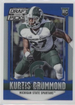 2015 Prizm Collegiate Draft Picks Blue 75/75 Kurtis Drummond #210 Rookie RC 4r2