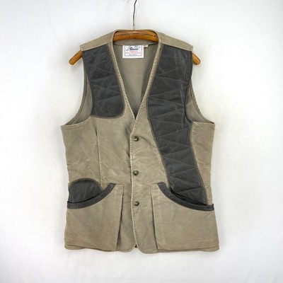 Biber Moleskin Weste Herren 44 Large Beige Khaki Schießsportweste Gilet