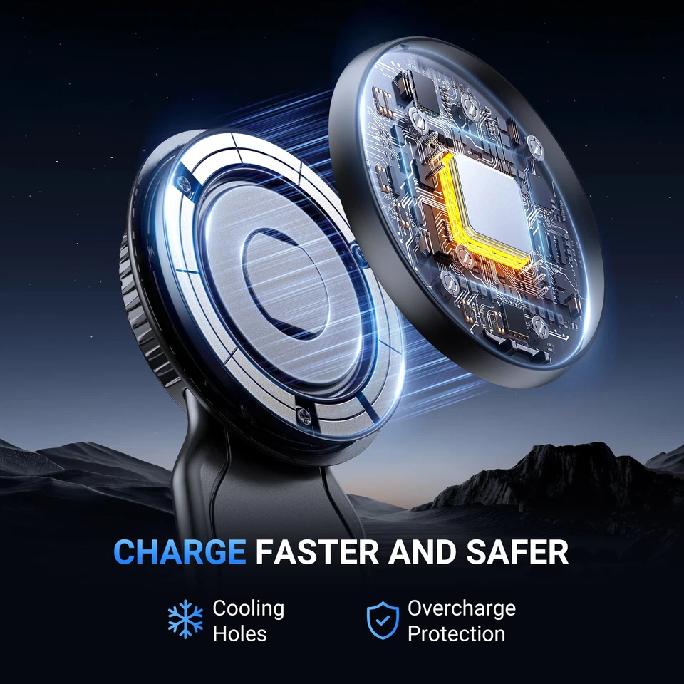 Magsafe Car Mount Charger for iPhone Magnetic Phone Holder 15W Fast Charging - Image 4 of 4