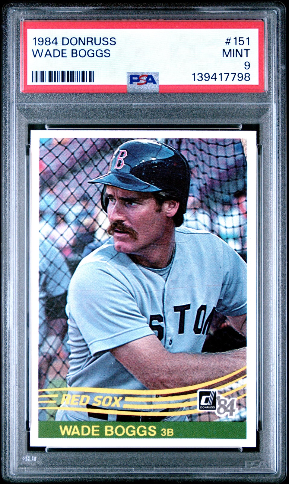 1984 DONRUSS #151 WADE BOGGS PSA 9