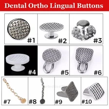 10pcs/bag Dental Orthodontic Lingual Buttons Bondable Round /Rectangular Base
