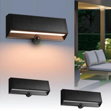 Solar Wall Light Outdoor, Dusk to Dawn Motion Solar Lantern Sconce with 3 Lig...