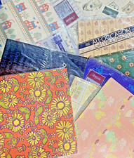 Wrapping Paper Gift Wrap Sheets Vtg MCM Retro Ephemera Crafts Kitschy Lot of 12