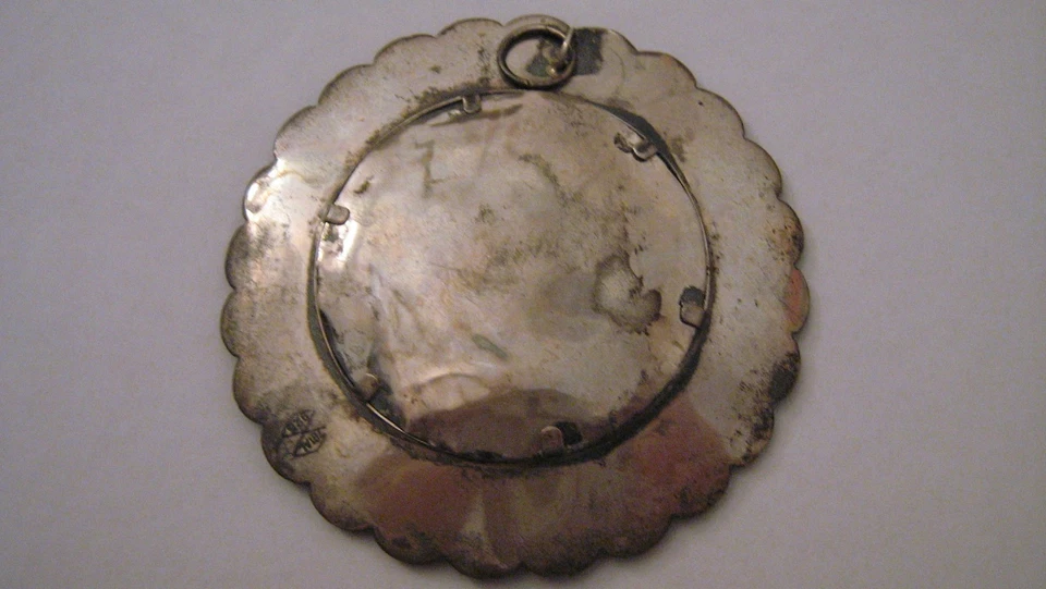 Ciondolo anni 20 (Art Decò) originale in argento 925 e lapislazzuli - Immagine 2 di 4