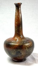 Vintage Vase 25cm aus emailliertem Messing wie Marino 1920 Bronze
