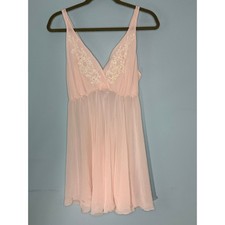 Linea Donatella Women's Chemise slip teddy, shift bridal soft pink size Medium