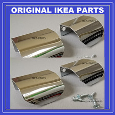Ikea OPPARYD handles chrome plated x4 with correct screws new ORIGINAL parts