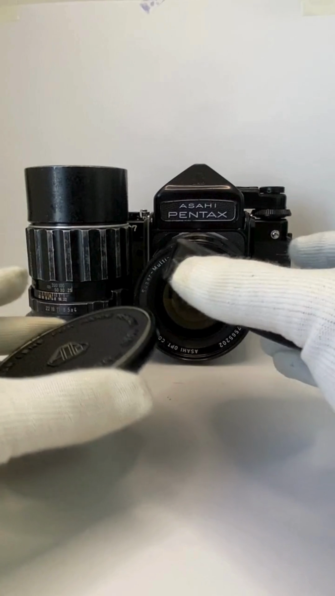 Pentax 6x7 67 TTL SMC Takumar 75mm f/4.5 & 200mm f/4 Lenses From