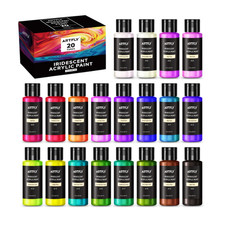 Acrylfarben Set Artfly 20 Farben 60 ml schimmernde iriserende Farben K&uuml;nstler