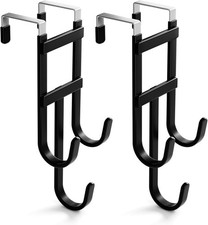 Over the Door Hooks, 2 Pack Heavy Duty Triple-Hook Door Hanger Hooks with Non-Sl