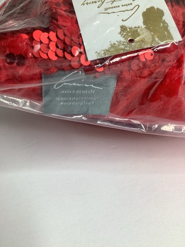 NWT Aviva Stanoff Red 2 Sequin Decorative Pillows - Picture 3 of 8