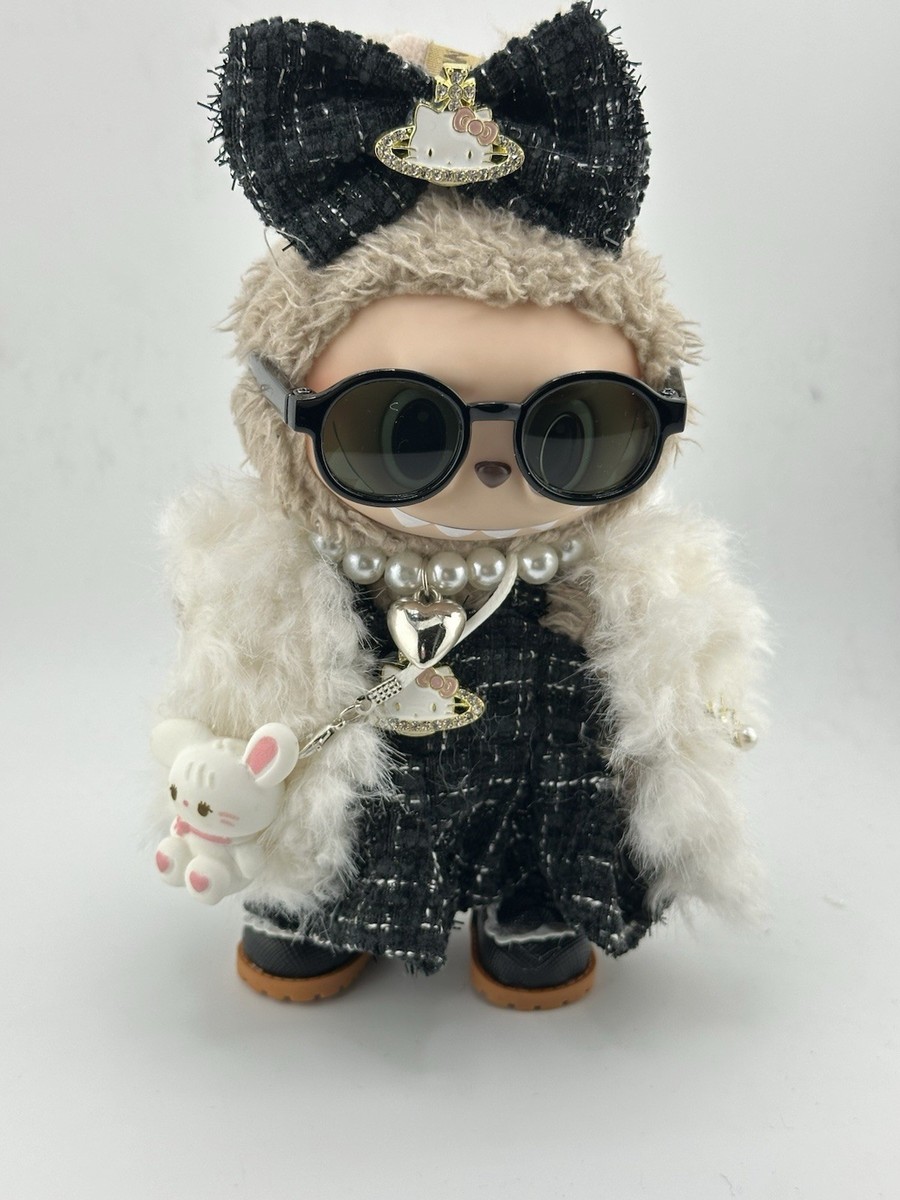 blue dress for baby girl Pop Mart The Monsters Labubu OUTFIT Black & White Dress main image 0