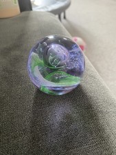 Cathness Moon Crystal Scotland Paperweight Purple And Green
