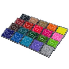 20 Colors Ink Pad Stamps, Washable Safe Craft Inkpad for Rubber Stamps, Rainb...
