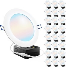 6 Inch LED Recessed Ceiling Light Slim Wafer Dimmable Downlight 5CCT 2700K-5000K