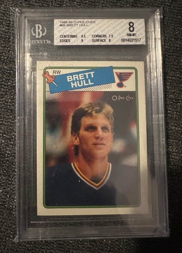 1988-89 O-Pee-Chee Rookie Beckett BGS-8 NM-MT #66 Brett Hull St. Louis Blues