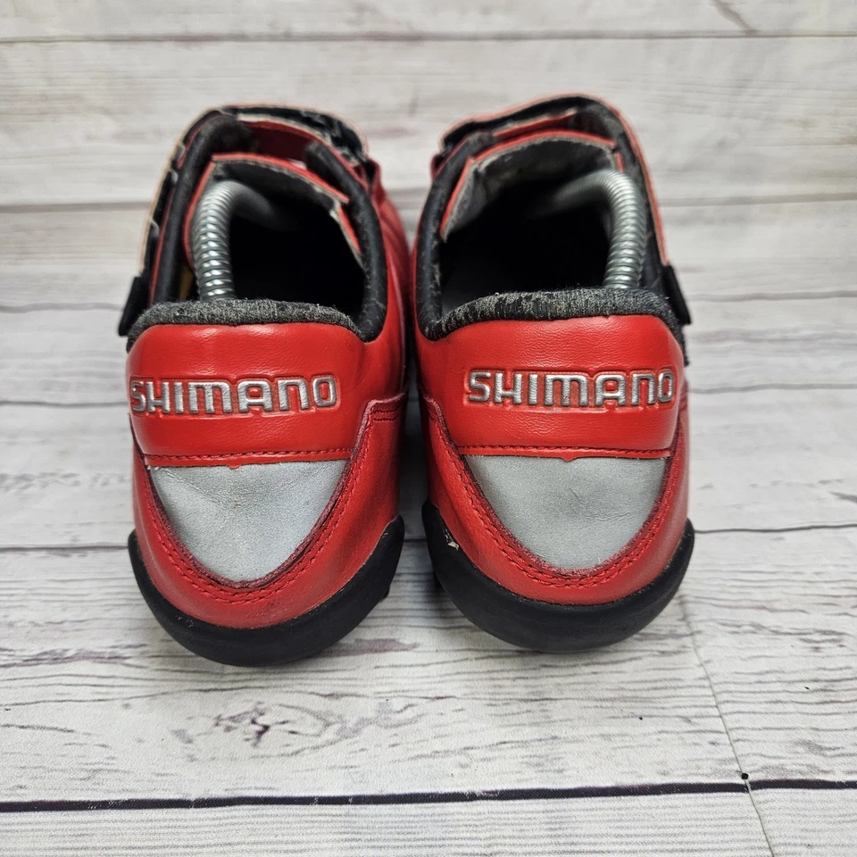 Zapatos de ciclismo vintage Shimano SH-M080R talla EU 46 / US 11,5 rojo amarillo 2 correas Foto 4 de 4