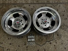 Vintage Pair 2 15x8.5 Real Us Indy  Style Mag Wheels Chevy 4 34 Restored