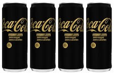 4 COCA COLA Zero Sugar Caffeine Calories Soft Drink Lemonade Cans 330ml