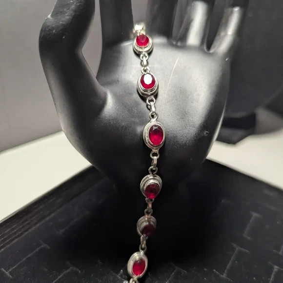 Red Ruby in Silver Bracelet - image 7