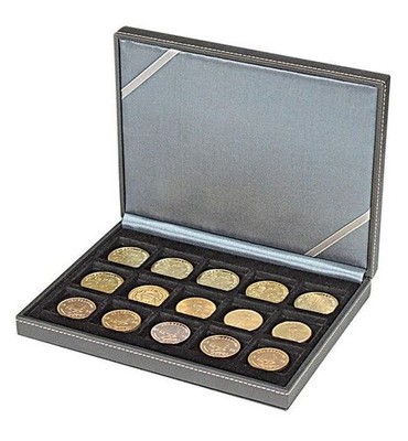 Lindner 2363-15 NERA Coin case XM with 15 rectangular compartments for coins/coi