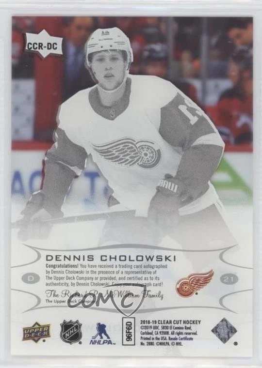 2018-19 Upper Deck Clear Cut Rookies Dennis Cholowski #CCR-DC Auto RC - Image 2 of 2