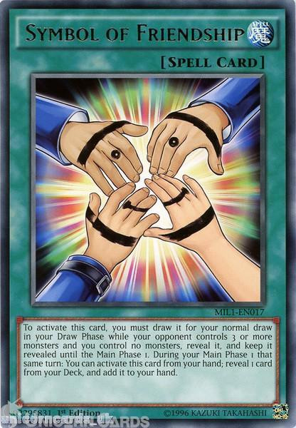 MIL1-EN017 Symbol of Friendship Rare 1st edition Mint YuGiOh Card