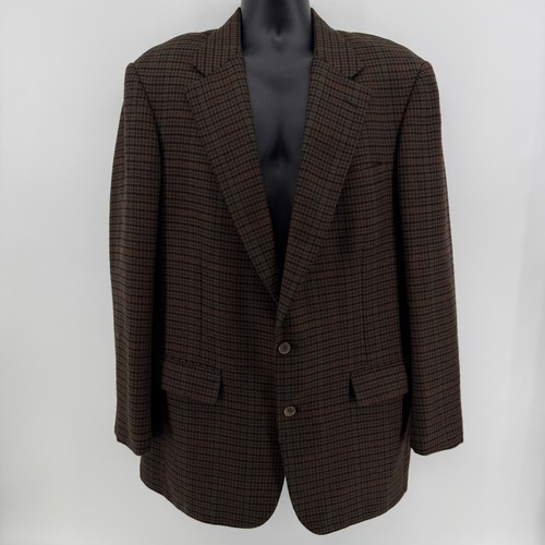 Country Britches Blazer Mens L Brown Houndstooth Wool Nordstrom Sport Coat