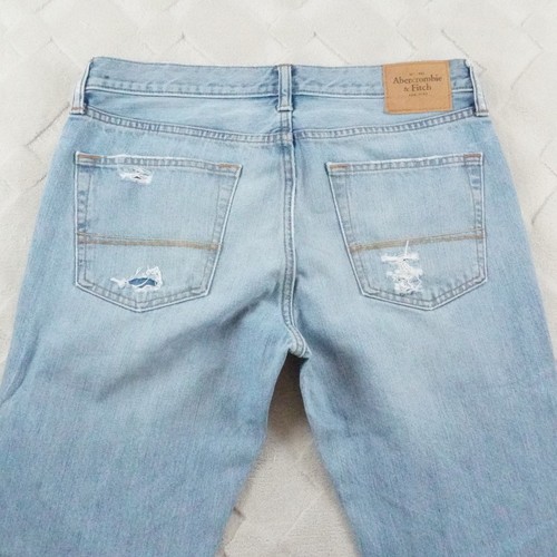 Abercrombie & Fitch The A&F Boot Cut Jean Mens 33x32 Distressed Light Wash - Picture 11 of 13