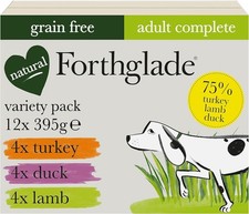 Forthglade Complete Natural Wet Dog Food - Grain Free Variety Pack (12x395g) 4.38 per kilo