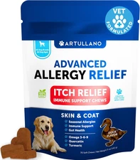 Dog Allergy Relief Chews - Itching Skin Relief for Dogs - Fish Oil - Omega 3 - S
