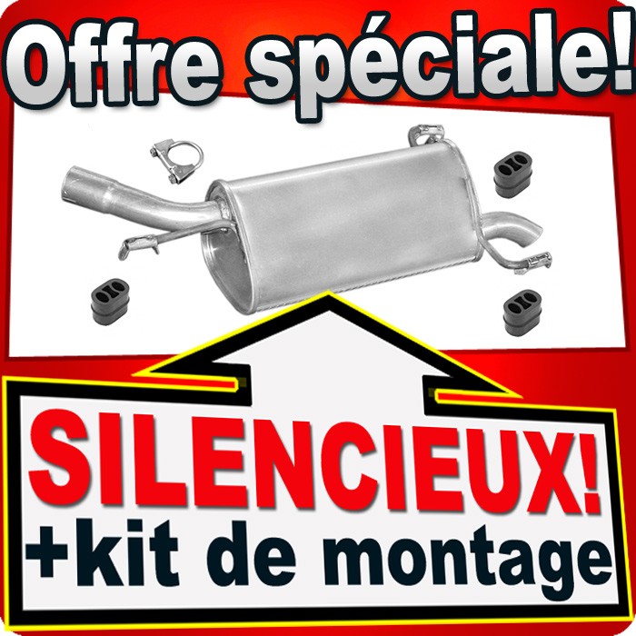 Silencieux arrière pour Opel Corsa C 1.2 et 1.4 de 2000 à 2006