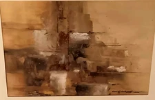 Vintage Carl W. Verburgt AWS artist signed Watercolor Painting Abstract Surreal